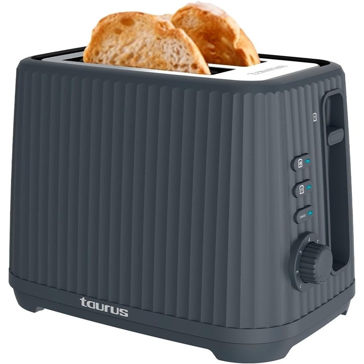 Toaster Taurus Jonic Toast 1150W, 7 nivele, 3 functii, negru