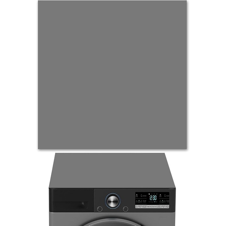 Covor protectie masina de spalat, 68.5 x 68.5 cm, antiderapant, absorbtie umiditate, pentru masina spalat si uscator, Diatomit si baza cauciuc, culoare Gri inchis