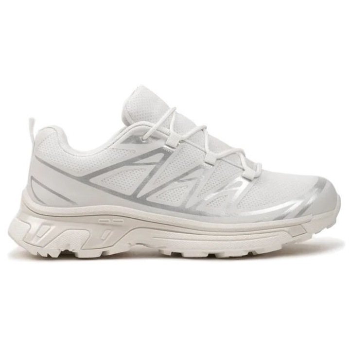 Tenisi dama Permani, albi, textil, usori pentru alergare, cu siret