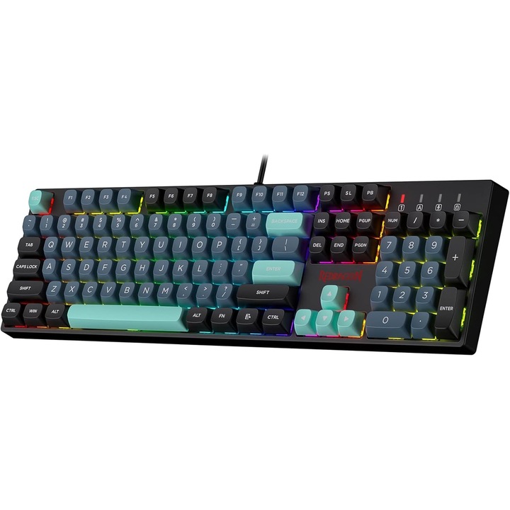 Геймърска клавиатура Redragon K582 SE, механична, RGB, червени суичове