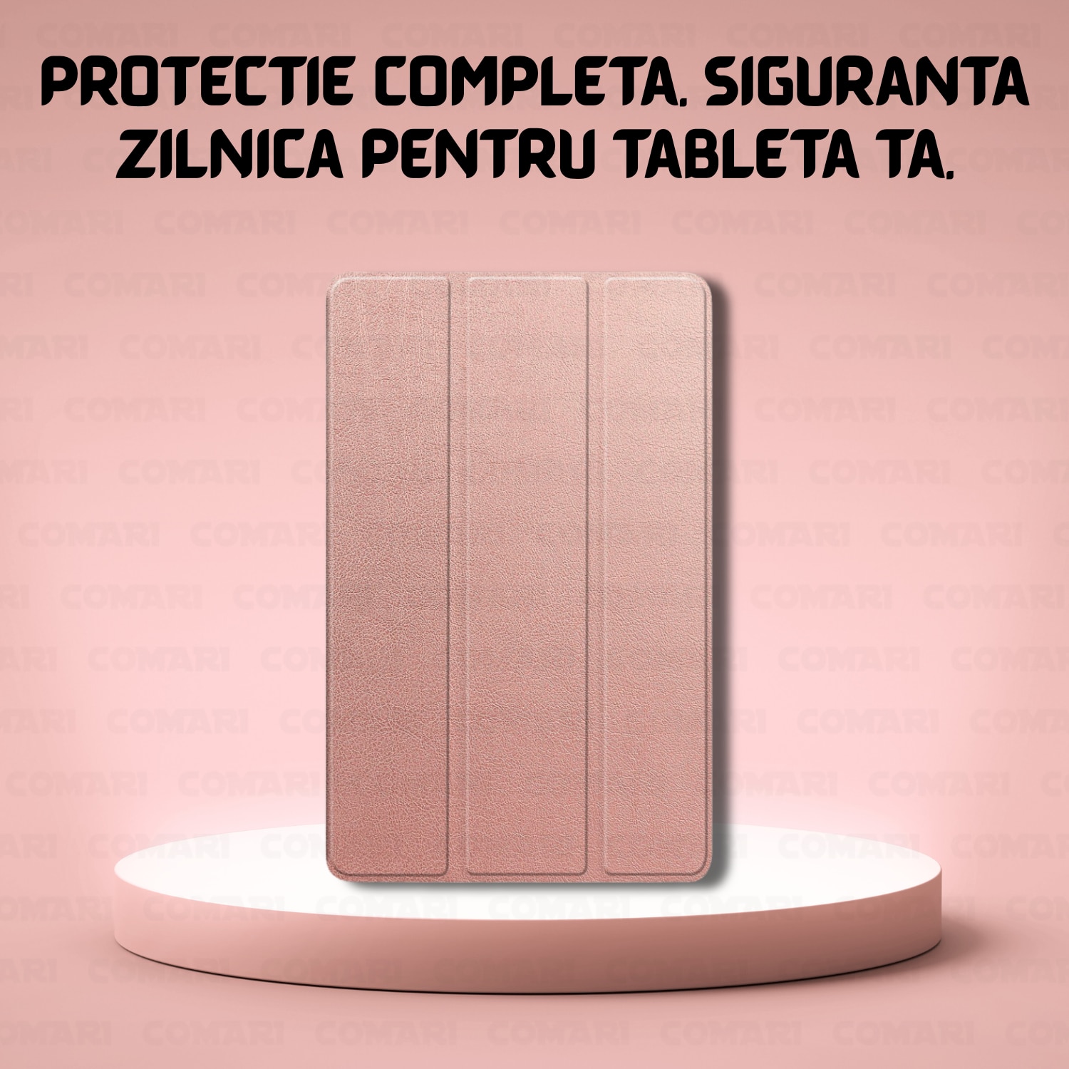 Husa pentru Lenovo Legion Tab Gen 3 Comari® EliteCover, protectie completa, functie stand multipla, design elegant tip carte, Rose Gold