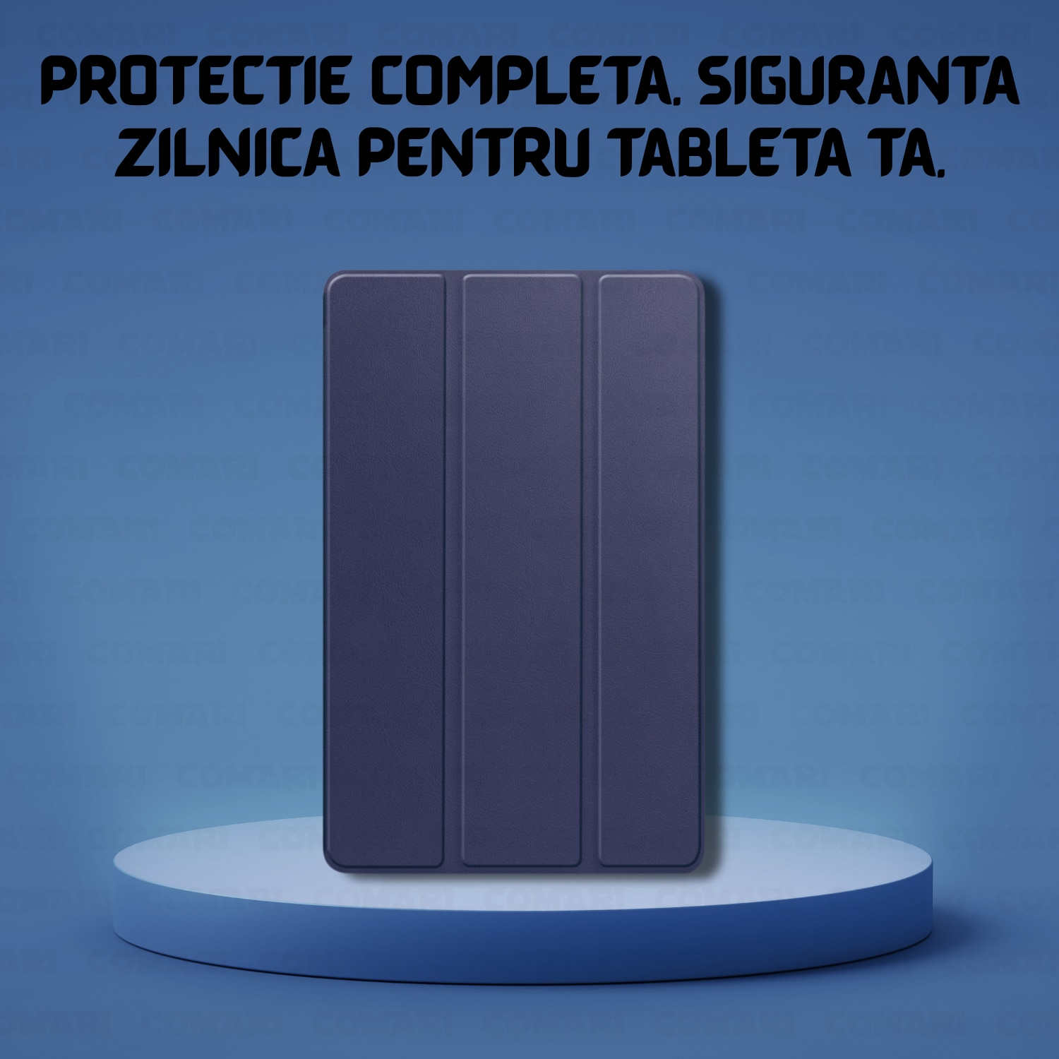 Husa pentru Lenovo Legion Tab Gen 3 Comari® EliteCover, protectie completa, functie stand multipla, design elegant tip carte, Albastru