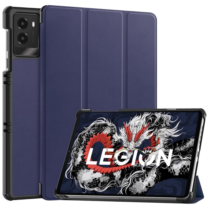 Husa pentru Lenovo Legion Tab Gen 3 Comari® EliteCover, protectie completa, functie stand multipla, design elegant tip carte, Albastru