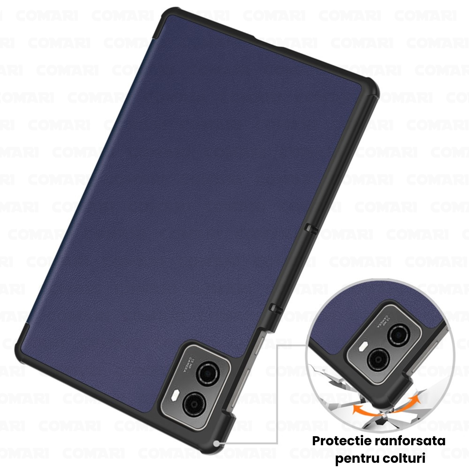 Husa pentru Lenovo Legion Tab Gen 3 Comari® EliteCover, protectie completa, functie stand multipla, design elegant tip carte, Albastru