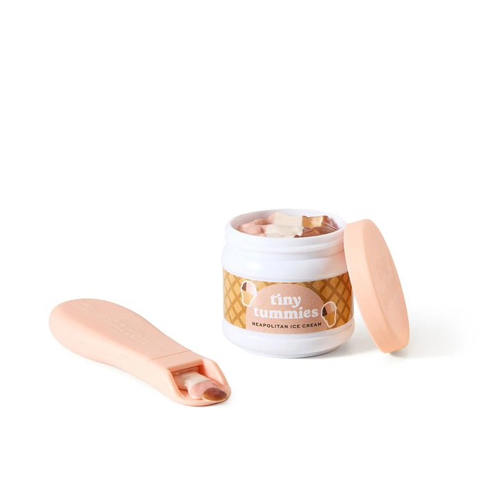 Borcan si Lingurita Inghetata Italiana, Tiny Harlow, cu imitatie de mancare, pentru papusi