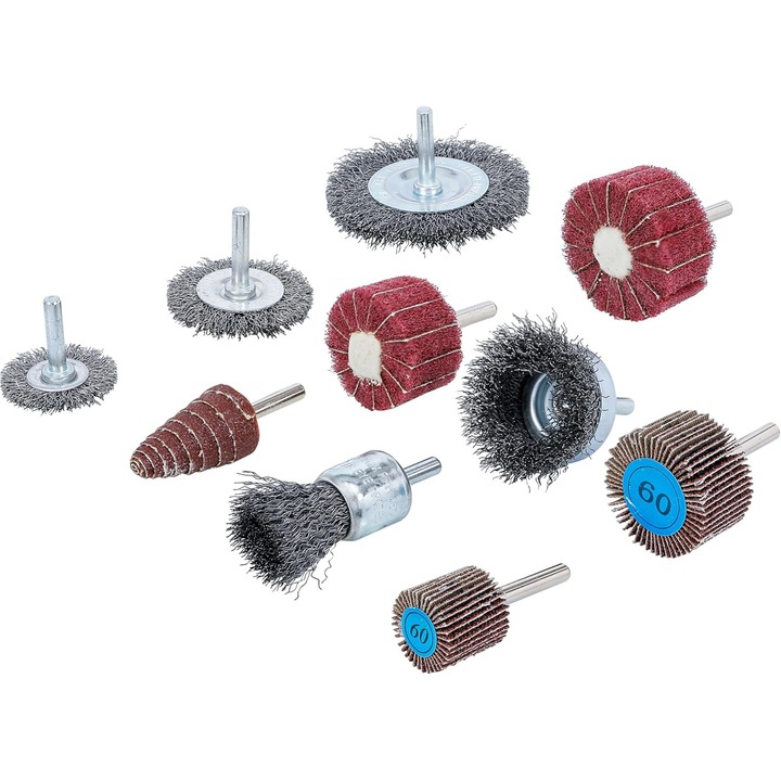 Set 10 Discuri Abrazive si Perii BGS 74499