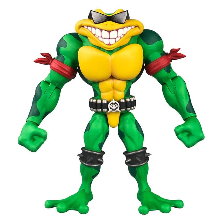 Figurina Battletoads Anthology Series - Rash, 15 cm, multicolor, 30 puncte articulatie, set cu accesorii