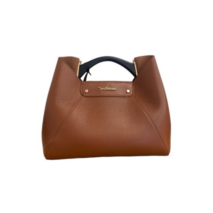 Geantă de Damă din Piele Naturală Elegant, Culoare Maro Deschis (caramel), Tony Bellucci