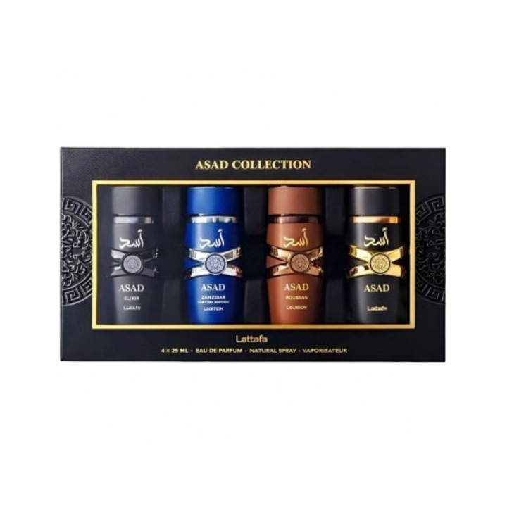 Set parfumuri Lattafa Asad, 4 x 25 ml, sticlă, pentru bărbați