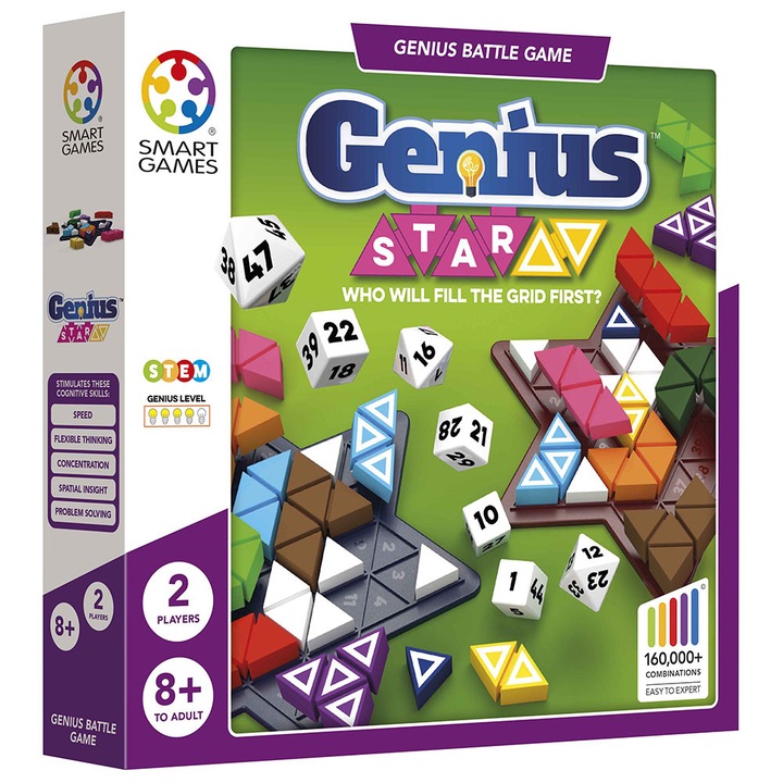 Joc Smart Games - Genius Star, 1-2 jucatori, +8 ani, lb. engleza