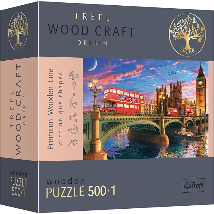 Trefl Fa Puzzle 500+1 Londoni Látványosságok