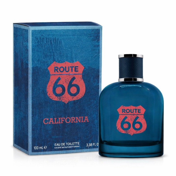 Route 66 California Eau de Toilette, vízi frissesség és szabad szellem, Férfi, 100 ml