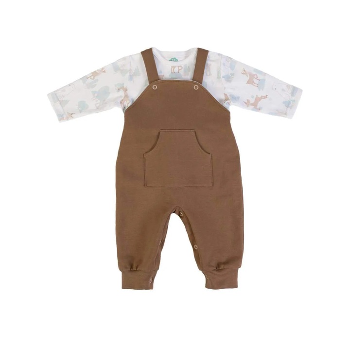 Set bluza & salopeta Offwhite/Brown