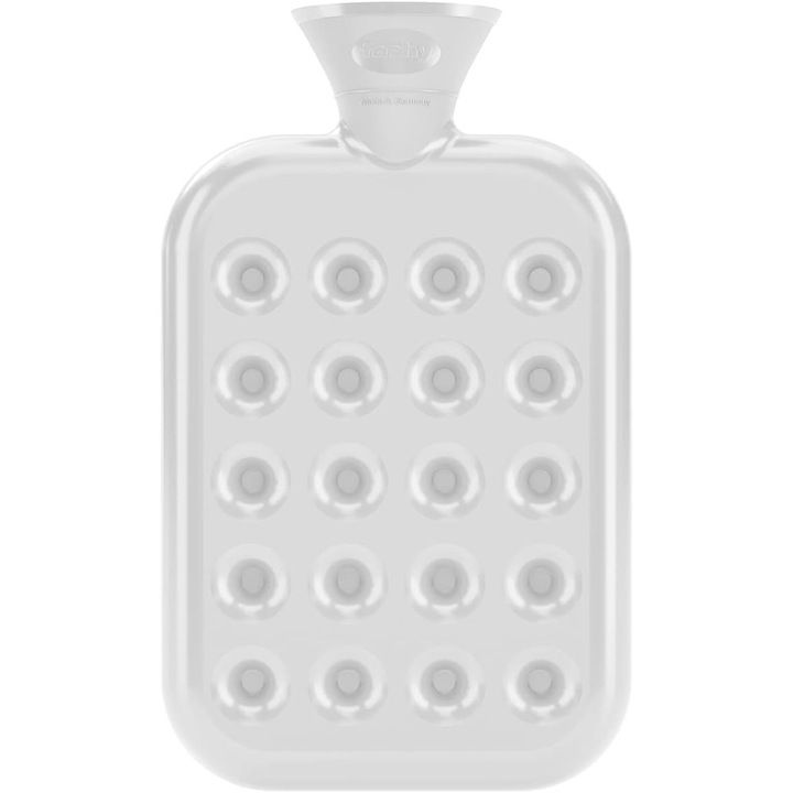 Sticlă apă caldă Fashy 6424, 1.2 L, transparent alb, design fără umflaturi, orificiu umplere extra-larg