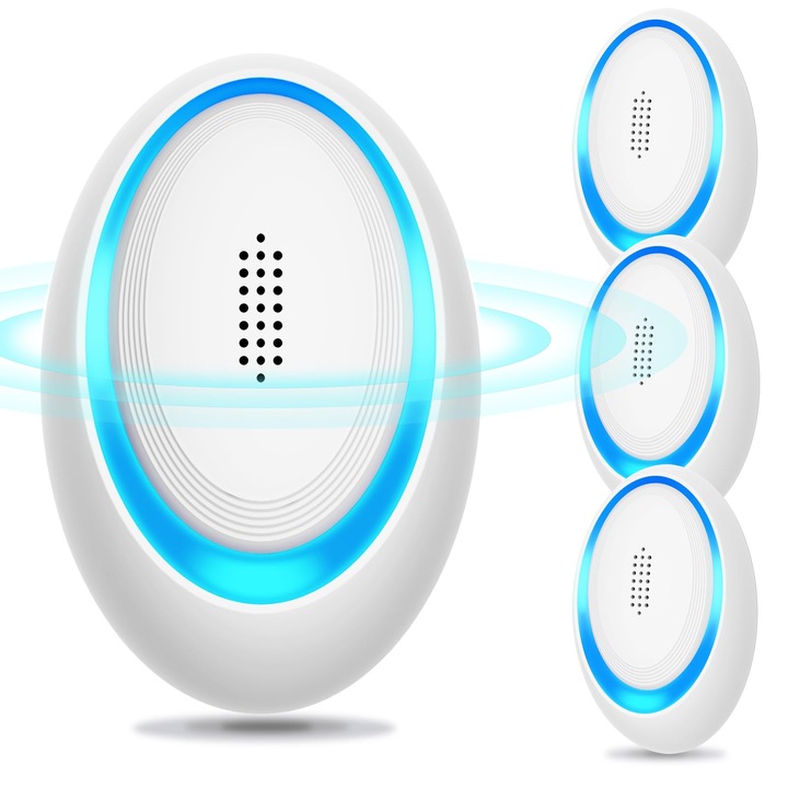 Set de 4 repelente ultrasonice GBARAN, pentru insecte și rozătoare, interior, plug-in