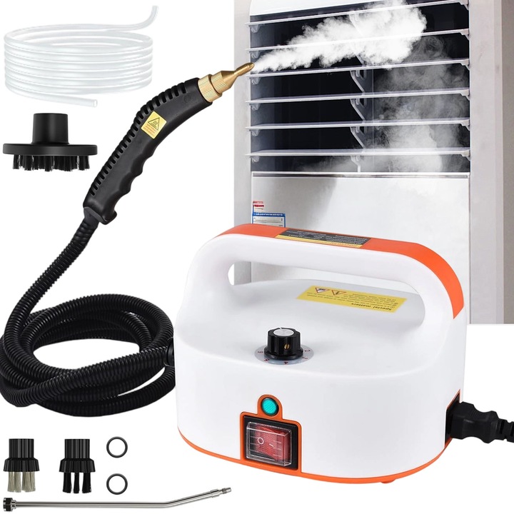 Aparat de curatat cu abur Juksun 2500W, fara rezervor, 4.5 bar, alb, 13x15x17cm