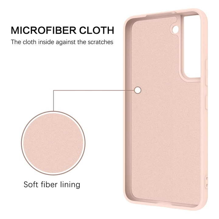 Husa din Silicon SoftHold cu Ring pentru Samsung Galaxy A22 4G, Flexibila, Interior Microfibra, cu Suport, Prindere Sigura, Decupaje Precise, Roz