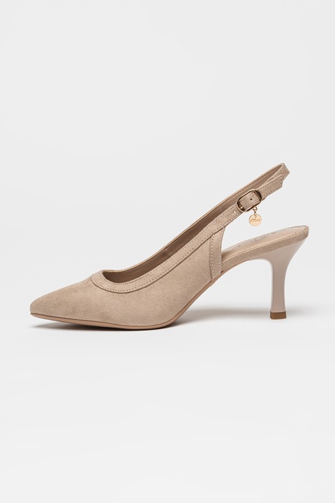 s.Oliver, Pantofi slingback cu varf ascutit, Maro taupe deschis