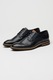 s.Oliver, Pantofi derby din piele ecologica cu insertie elastica, Albastru ultramarin, Gri carbune, 41