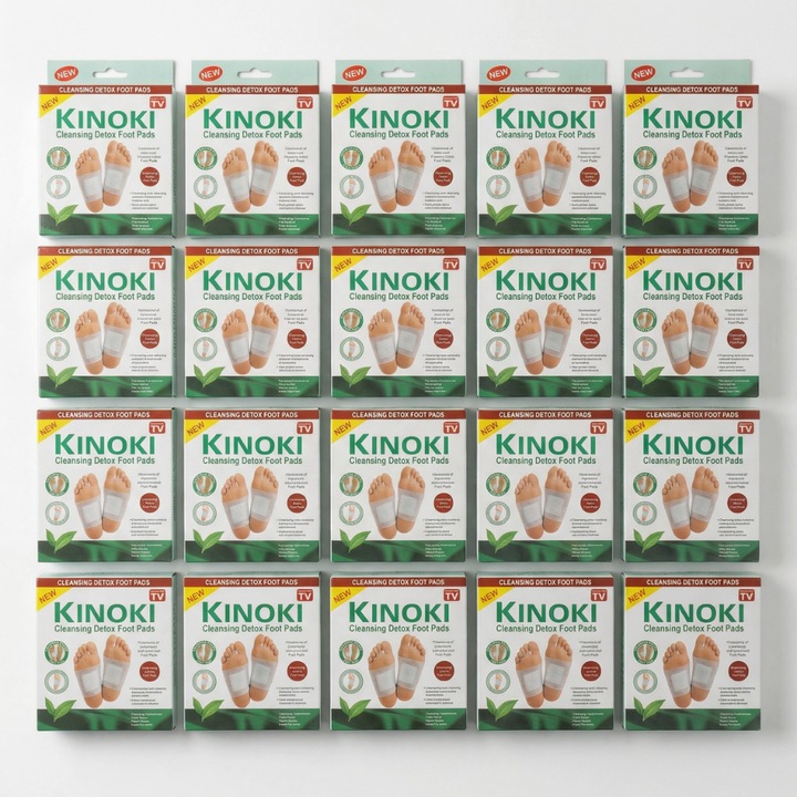 Set 200 Plasturi Kinoki Pentru Picioare Premium TrioStore®, Plasturi Kinoki Cu Turmalina Si Otet De Bambus Pentru Utilizare Nocturna, Plasturi Pentru Picioare Confort Zilnic, Set Mare 200 Bucati, Alb