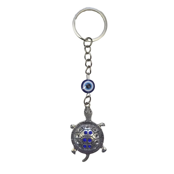 Breloc norocos cu testoasa decorata cu pietricele, simbol pentru protectie si noroc, Dactylion®