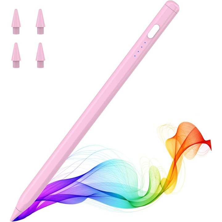 Stylus MoKo, roz, incarcare USB-C, pentru iPad 11/10 Gen