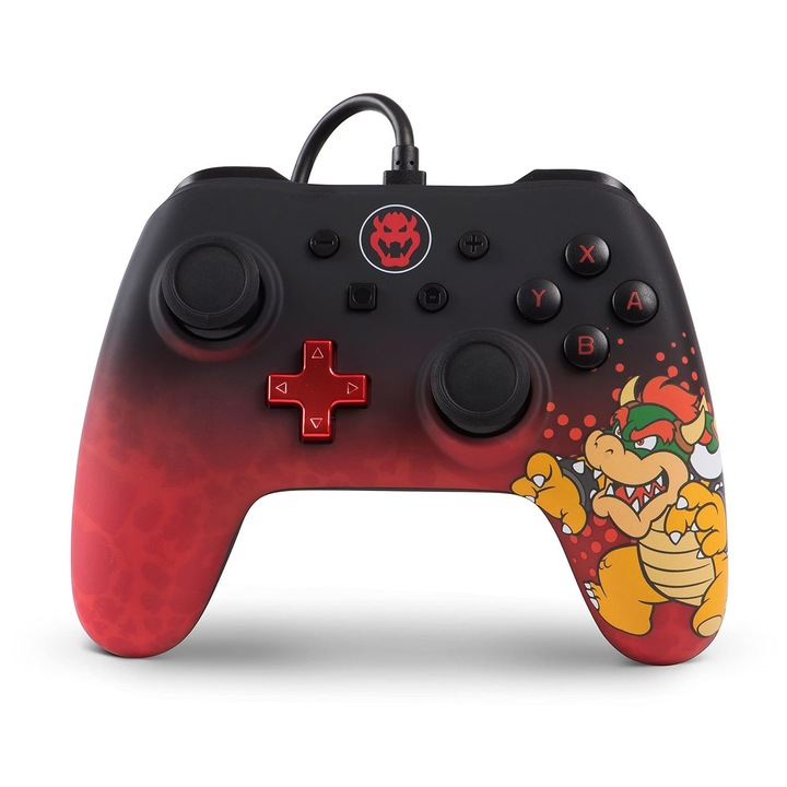Controler Nintendo Switch Bowser, fir, ergonomic, cablu detasabil 10ft