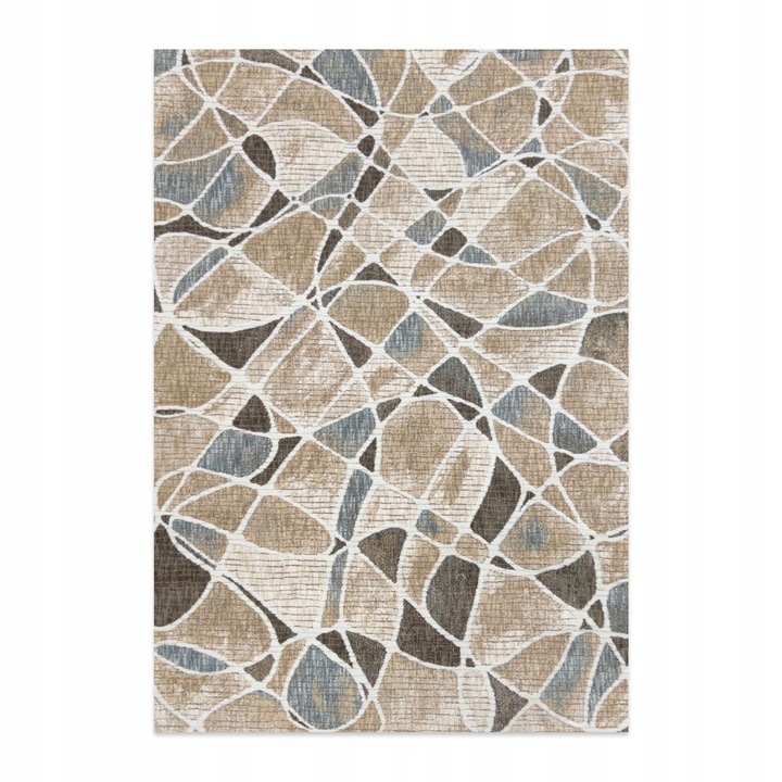 Covor, Seta Hali, 120x170, bej, model TENDER 18007 U01, densitate mare, fir scurt 8mm, curatare usoara, design modern, premium, moale, durabil