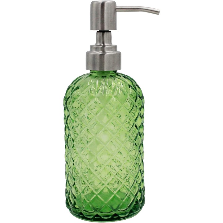 Dispensator Sapun Sticla 453.6g, Pompa Inox 304, Verde