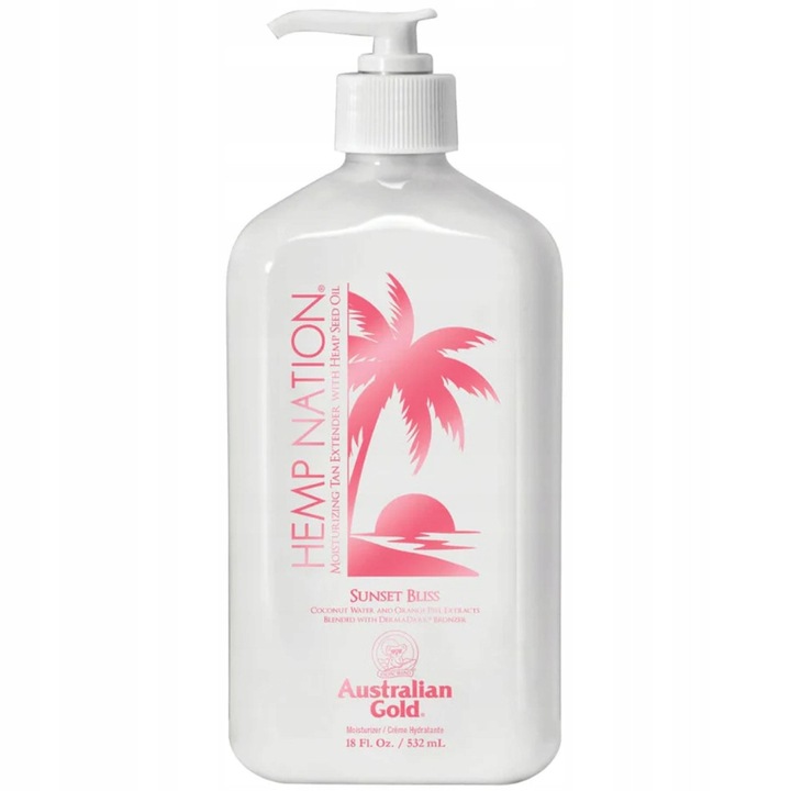 Bronzmegőrző balzsam Australian Gold Hemp Nation Sunset Bliss, 535 ml, kendermagolajjal, parabénmentes