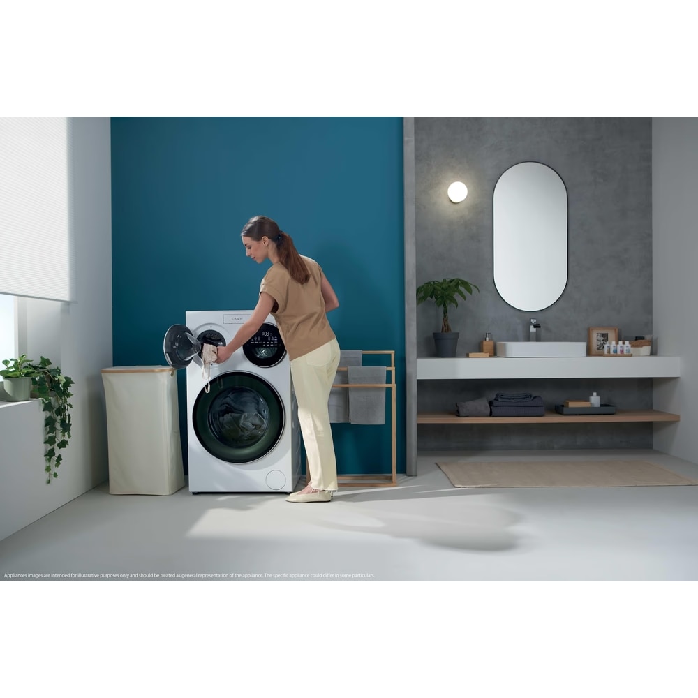 Masina de spalat rufe Candy MultiWash MQD 410CBL9-S, 3 cuve, 10+1+1kg, 1400 RPM, Clasa A, Dozare automata, sterilizare antimicrobiana UV, AI, alb