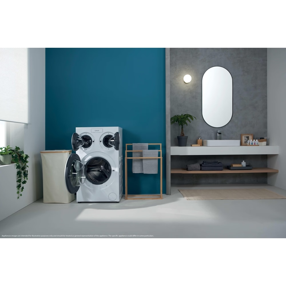Masina de spalat rufe Candy MultiWash MQD 410CBL9-S, 3 cuve, 10+1+1kg, 1400 RPM, Clasa A, Dozare automata, sterilizare antimicrobiana UV, AI, alb