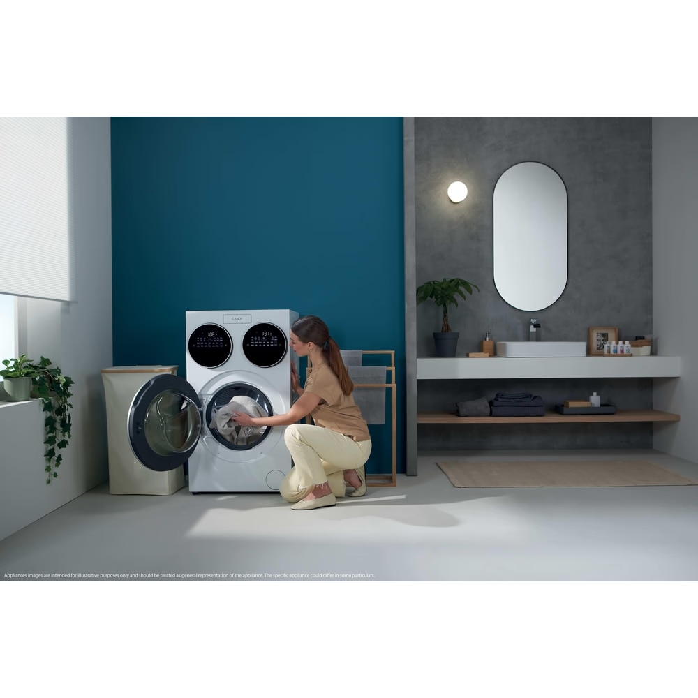 Masina de spalat rufe Candy MultiWash MQD 410CBL9-S, 3 cuve, 10+1+1kg, 1400 RPM, Clasa A, Dozare automata, sterilizare antimicrobiana UV, AI, alb