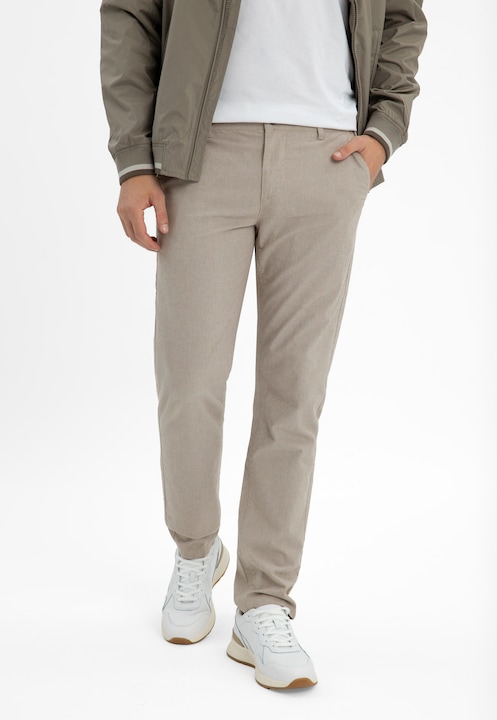 Pantaloni chino din bumbac barbati, cu model fin, Regular Fit, Volcano R-Monter, bej, Bej