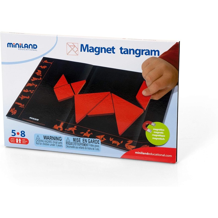 Jucărie interactivă, Miniland, tangram magnetic, 5 ani, pentru băieți, multicolor