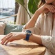 Női szilikon szíj 20mm, BEST ACCESSORIES, tengerészkék, ezüst fém csat, vízálló