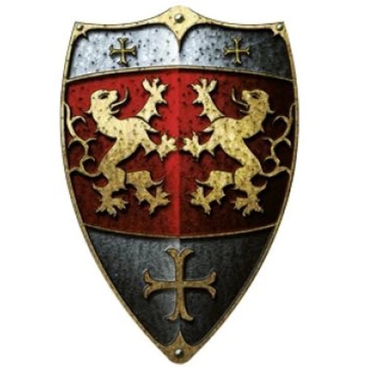 Scut din lemn, tip cavaler, rosu, leu, 49cm