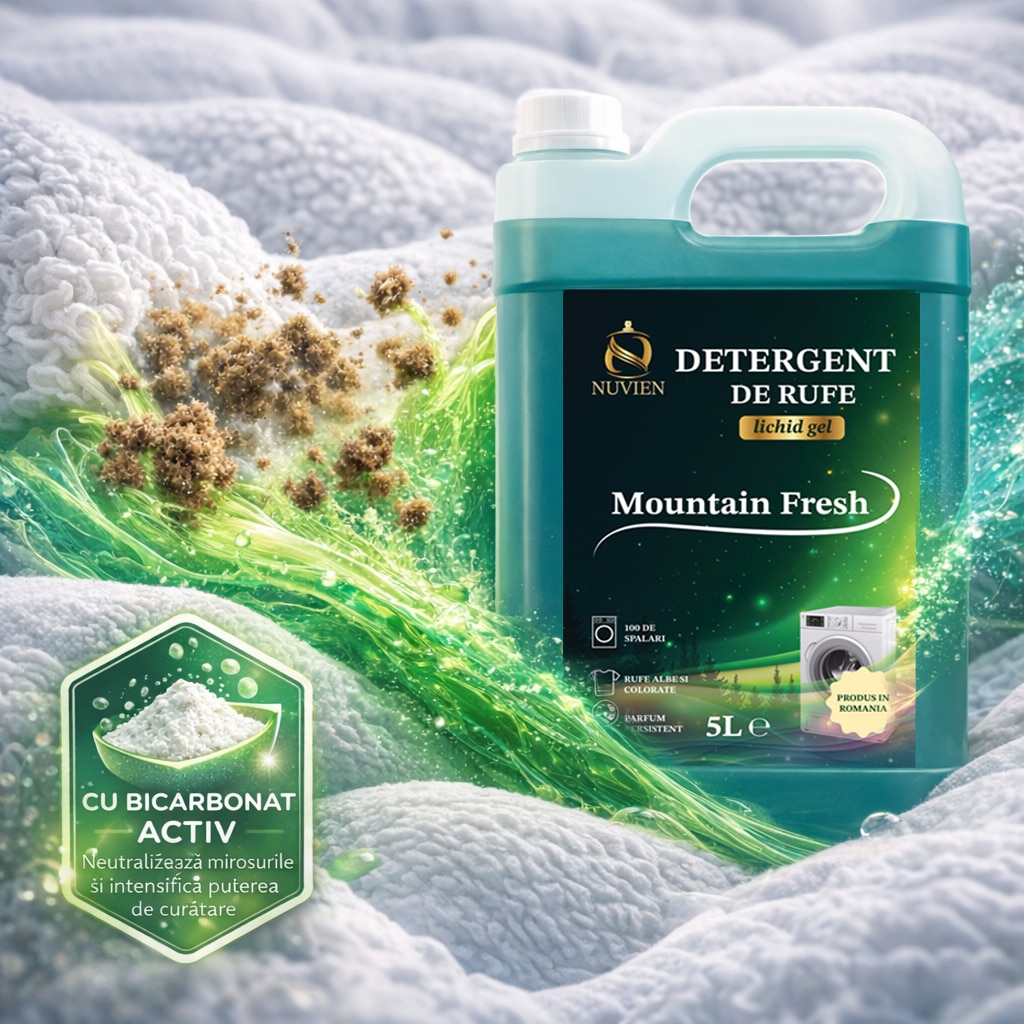 Detergent lichid gel pentru rufe colorate si albe, cu bicarbonat, 100 ...