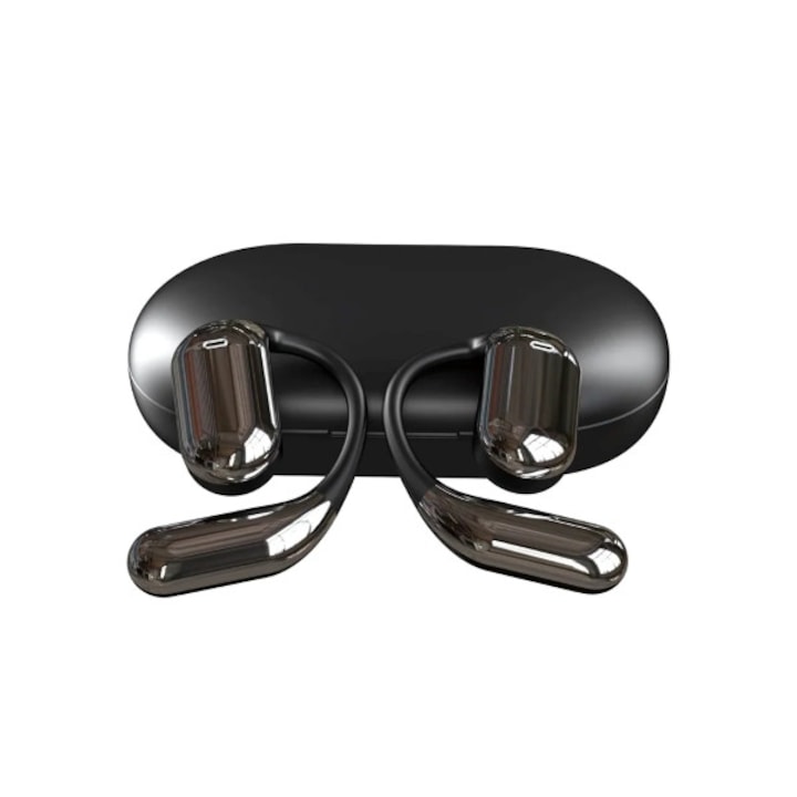 Fordító fülhallgató, AI alapú, 144 nyelvet és nyelvjárást támogat, zökkenőmentes kommunikáció, 99%-os pontosság, megbízható fordítások, offline is működik, kényelmes, elegáns kialakítás - TRANZIO fekete VYZIO®