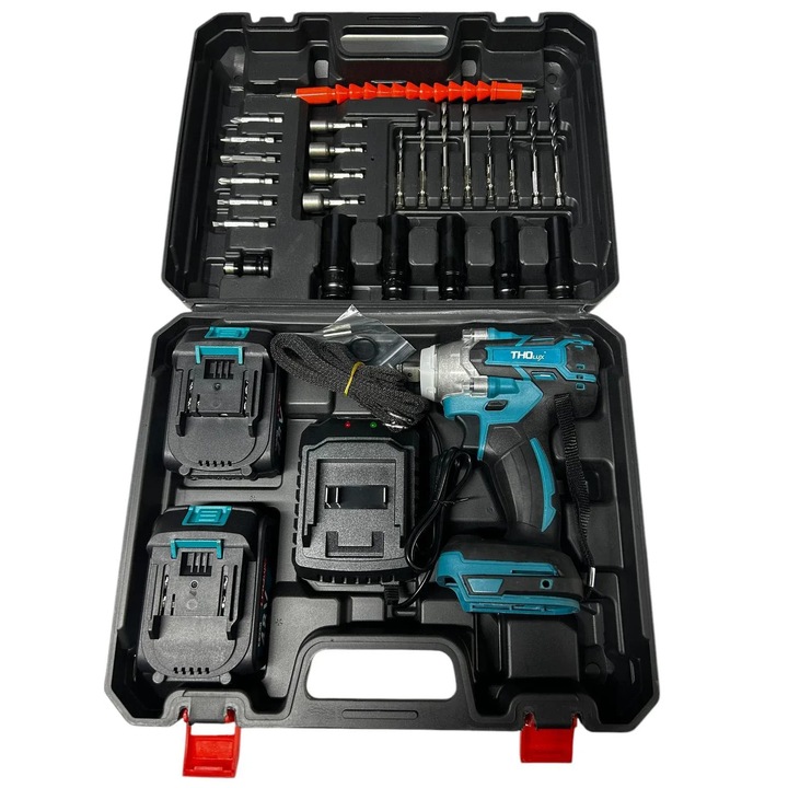 Pistol Impact cu 2 Acumulatori 48V 4Ah Promagg® – Cheie Electrica Puternica pentru Demontare si Strangere Suruburi