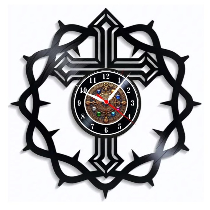 Ceas de perete decorativ, Music Speaks, Orchestral Harmony, Negru, 30x30cm