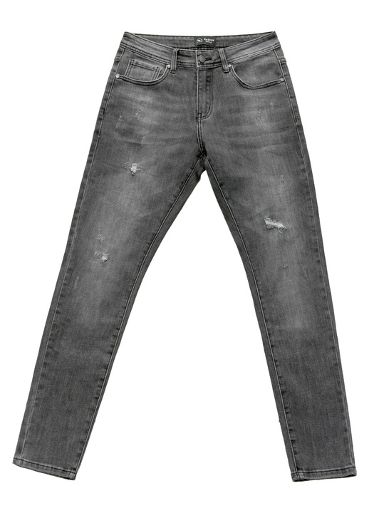Мъжки дънки Skinny Fit от еластичен деним Realize, с леко състарен вид, вталена кройка, сиви