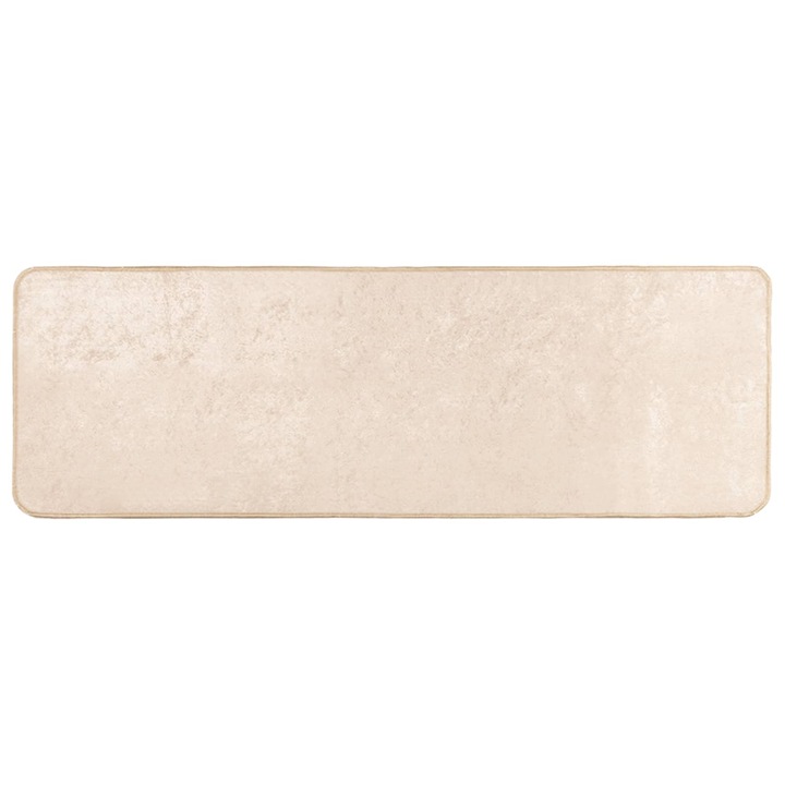 Covor vidaXL, 100x50cm, Poliester, design modern, spate antiderapant, crem