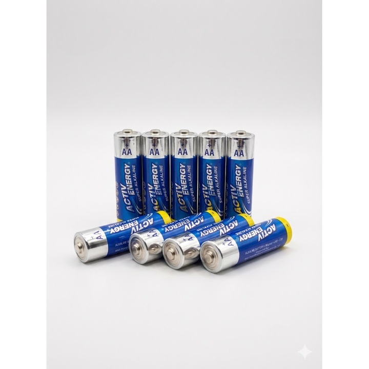 Baterii AA Activ Energy Super Alkaline, set de 10, 1.5V, durată de viață extinsă, fiabilitate