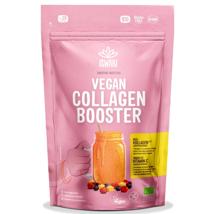 Smoothie Booster Bio pentru sustinerea productiei de colagen Iswari 100 g