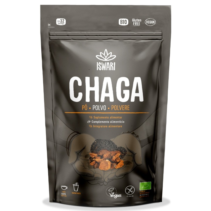 Chaga BIO, sub forma de pulbere Iswari 100 g
