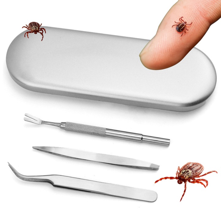 Kit de indepartare a capuselor din otel inoxidabil pentru animale de companie, intr-o cutie metalica