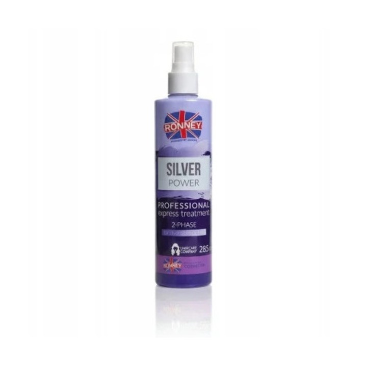 Spray bifazic Ronney Silver Power pentru păr blond, pigment violet, 285ml