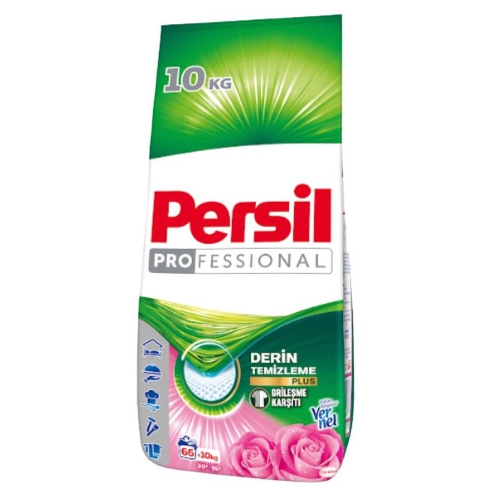 Detergent de rufe automat, Persil Professional, 10 kg, rufe albe și colorate, 66 spalări, pudră