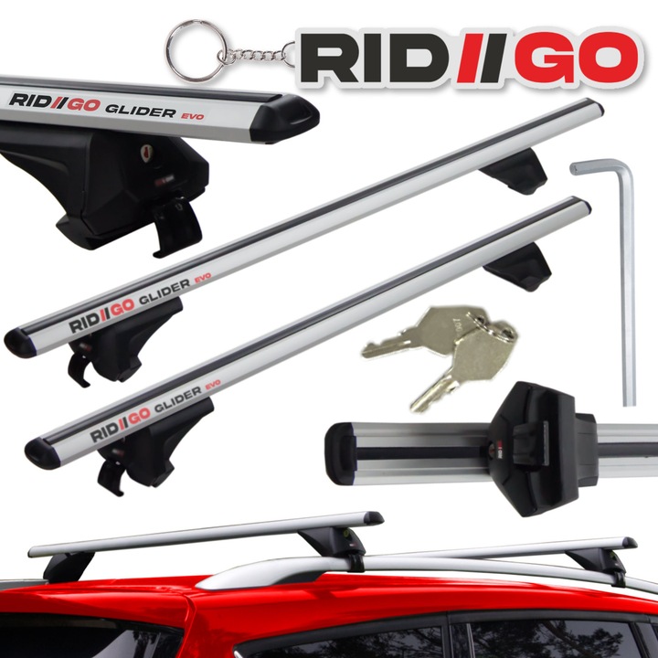 RIDIGO keresztrudak Kia Sorento 1 JC, 2002-2008, alumínium, 75kg, ezüst, 2 darabos szett